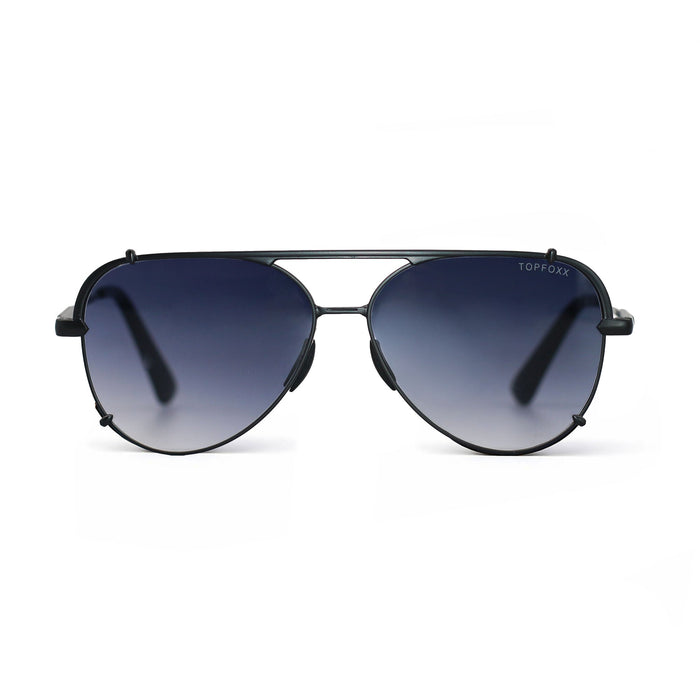 Smaller Cristina - Tangle Free - Faded Black Aviator Sunglasses Black
