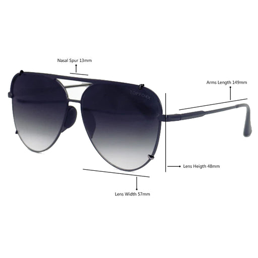 TOPFOXX Smaller Cristina - Tangle Free - Faded Black Aviator Sunglasses Black - Product image