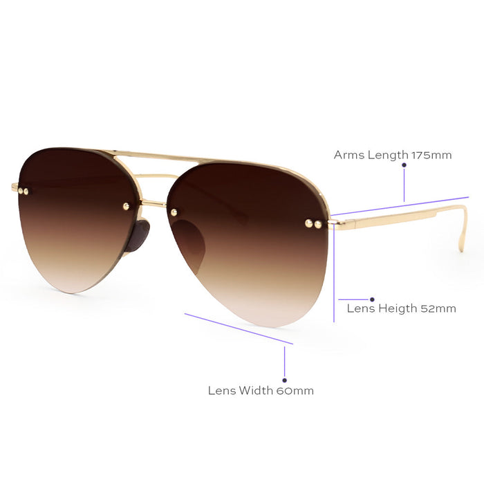 Smaller Megan 2 Faded Brown - Tangle Free Aviator Sunglasses