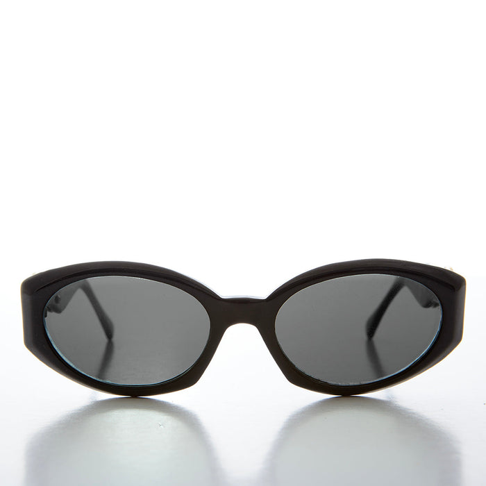 SUNGLASS MUSEUM Oval Cat Eye With Gold Accents Vintage Sunglasses - Tana