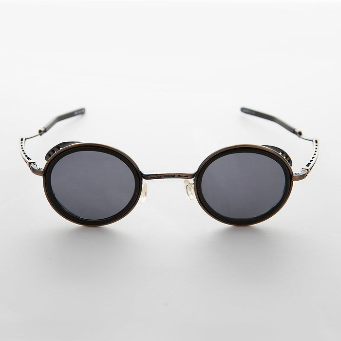 Round Side Shield Folding Sunglasses - Tesla
