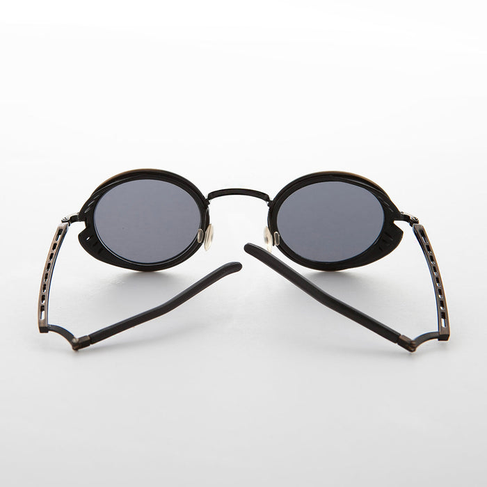 Round Side Shield Folding Sunglasses - Tesla