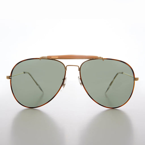image of sunglasses model SUNGLASS MUSEUM Teardrop Pilot Sunglass with Glass Lens - Thasos