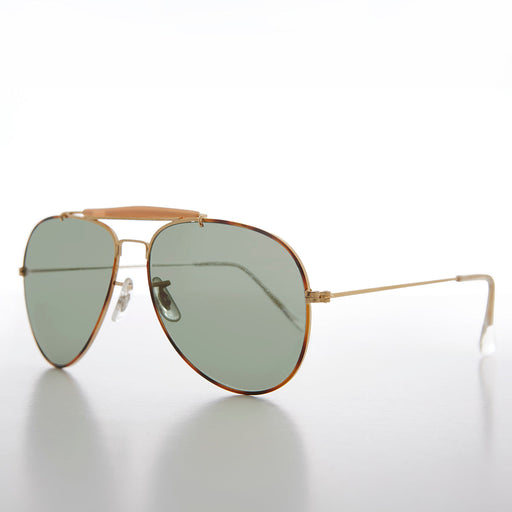 image of sunglasses model SUNGLASS MUSEUM Teardrop Pilot Sunglass with Glass Lens - Thasos
