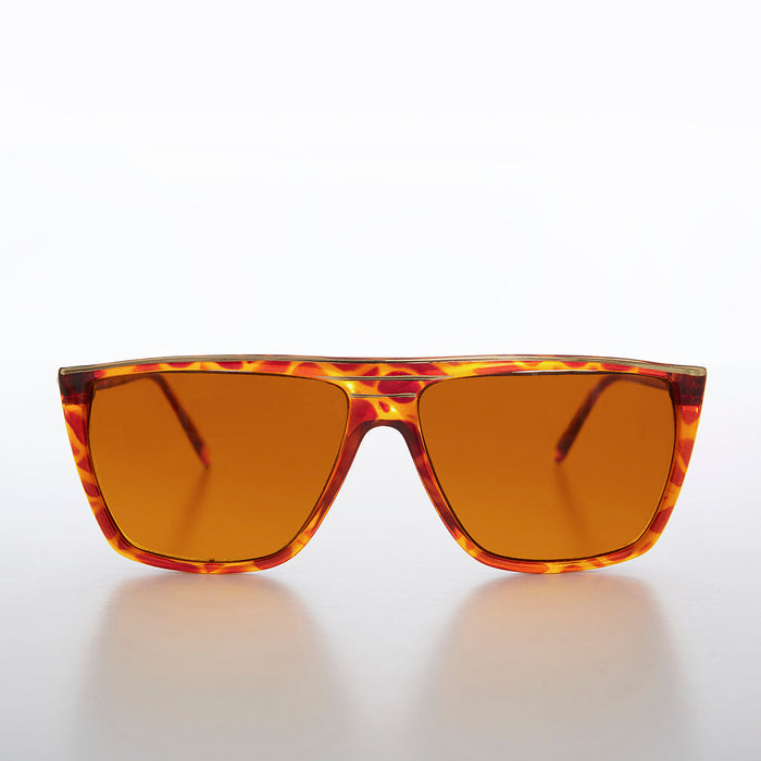 SUNGLASS MUSEUM Flat Top Vintage Sunglass with Orange Lenses - Thelda