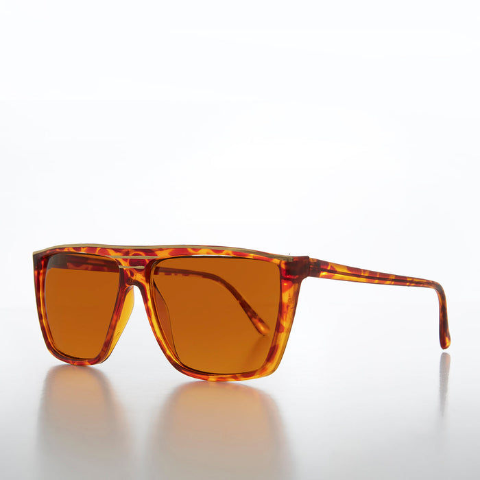 SUNGLASS MUSEUM Flat Top Vintage Sunglass with Orange Lenses - Thelda
