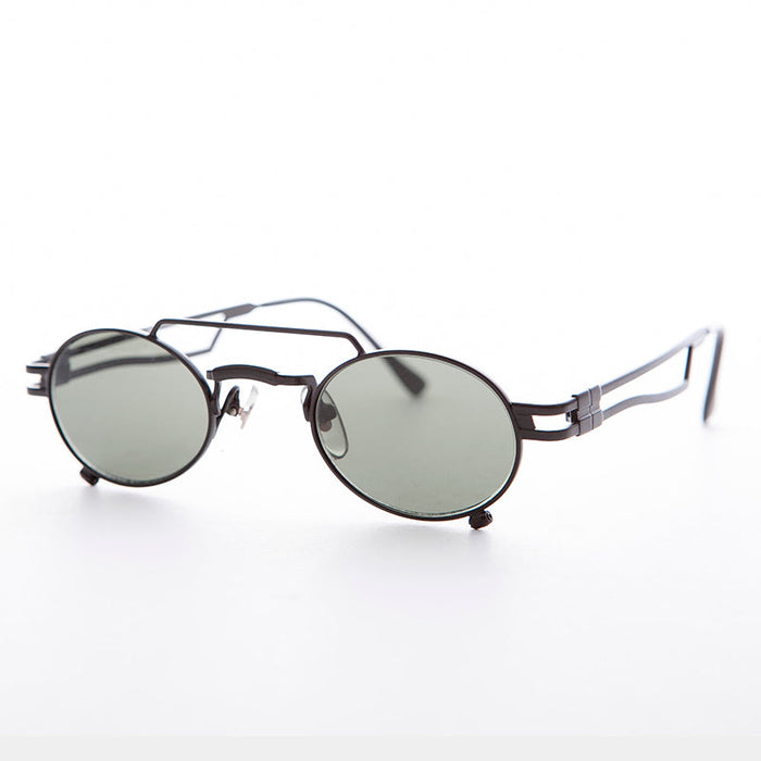 SUNGLASS MUSEUM Small Steampunk Aviator with Oval Lens - The Professor