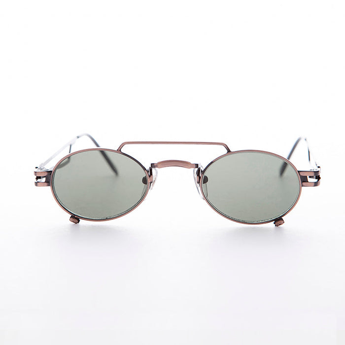 SUNGLASS MUSEUM Small Steampunk Aviator with Oval Lens - The Professor