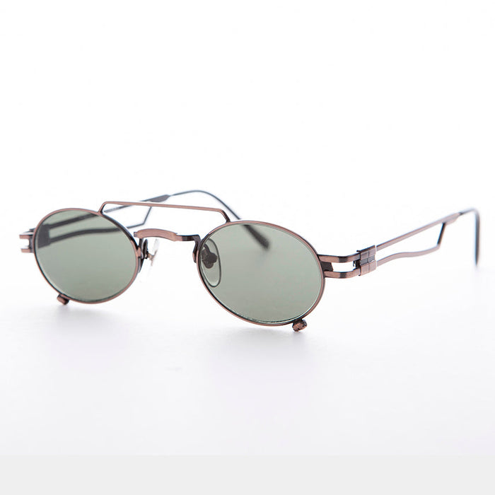 SUNGLASS MUSEUM Small Steampunk Aviator with Oval Lens - The Professor