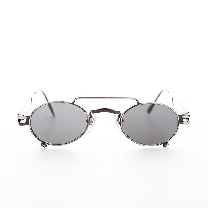 SUNGLASS MUSEUM Small Steampunk Aviator with Oval Lens - The Professor