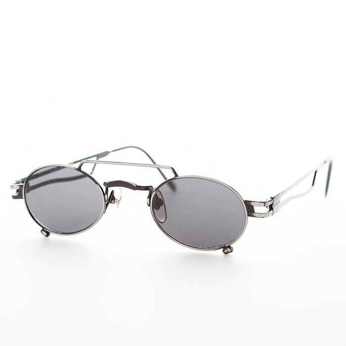 SUNGLASS MUSEUM Small Steampunk Aviator with Oval Lens - The Professor