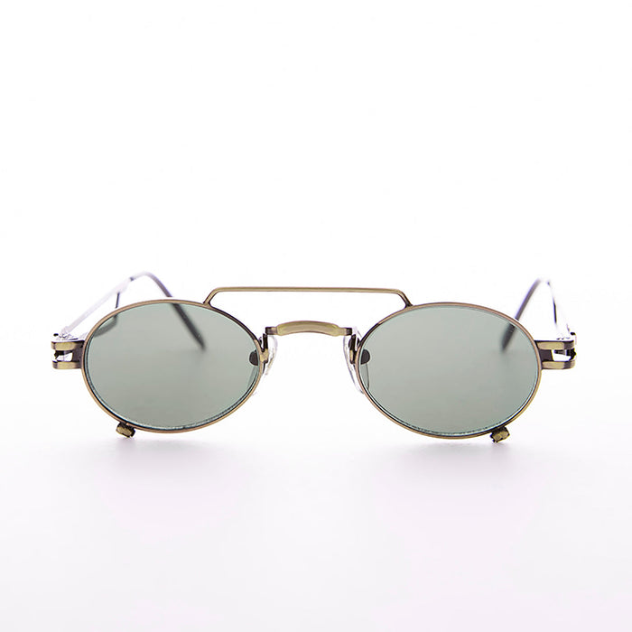 SUNGLASS MUSEUM Small Steampunk Aviator with Oval Lens - The Professor