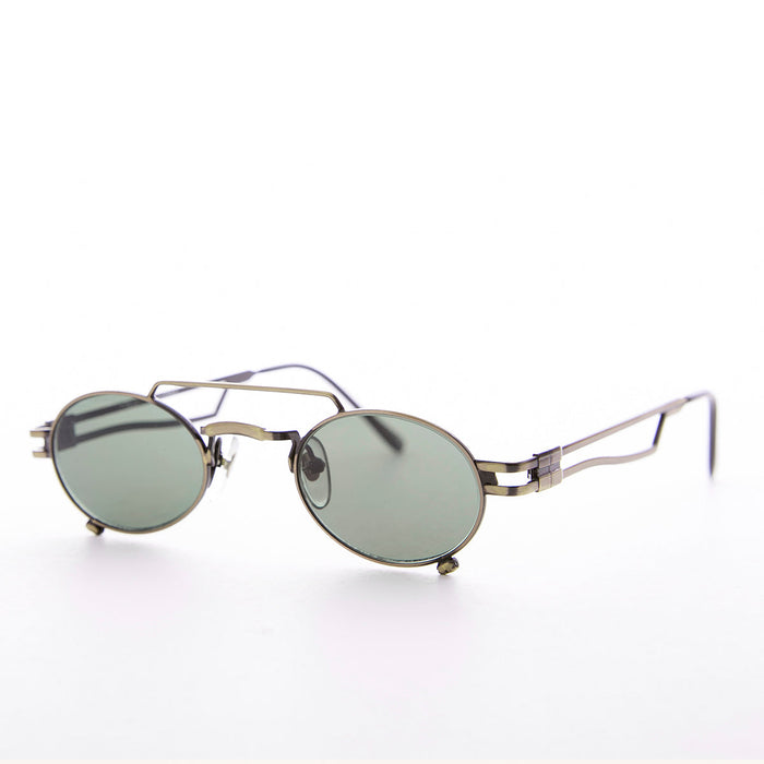 SUNGLASS MUSEUM Small Steampunk Aviator with Oval Lens - The Professor