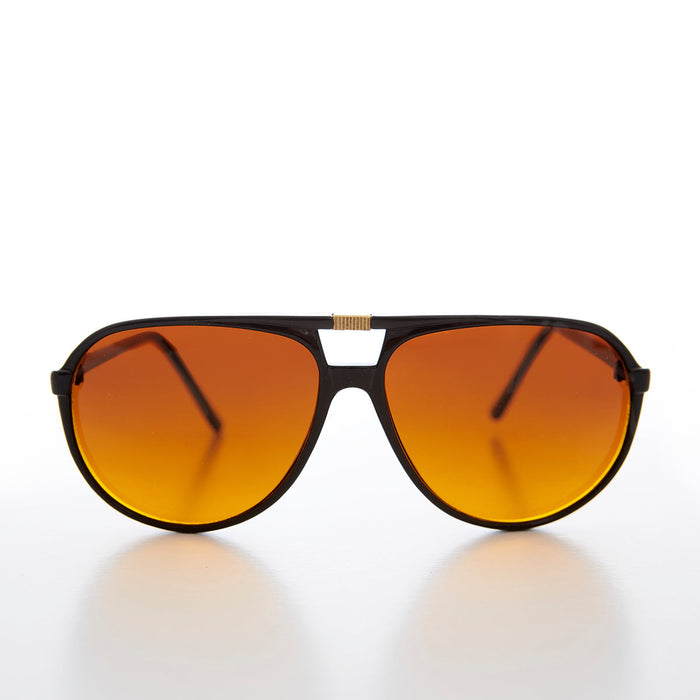 Aviator Sunglass with Amber Blue Blocker Lens - Tobias