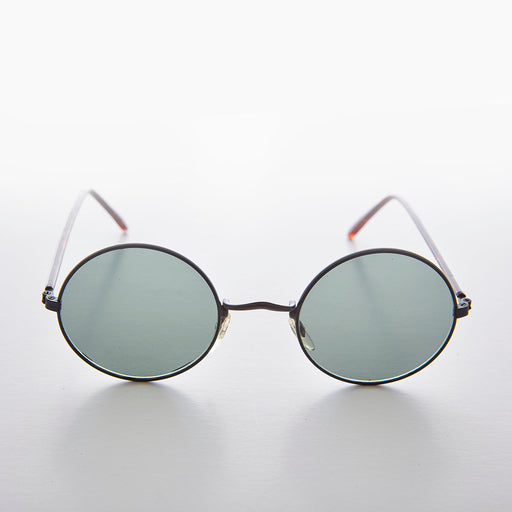 image of sunglasses model SUNGLASS MUSEUM Round Hippy Vintage Sunglass with Glass Lens - Trinity