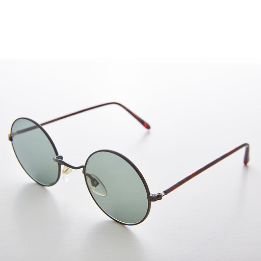 image of sunglasses model SUNGLASS MUSEUM Round Hippy Vintage Sunglass with Glass Lens - Trinity