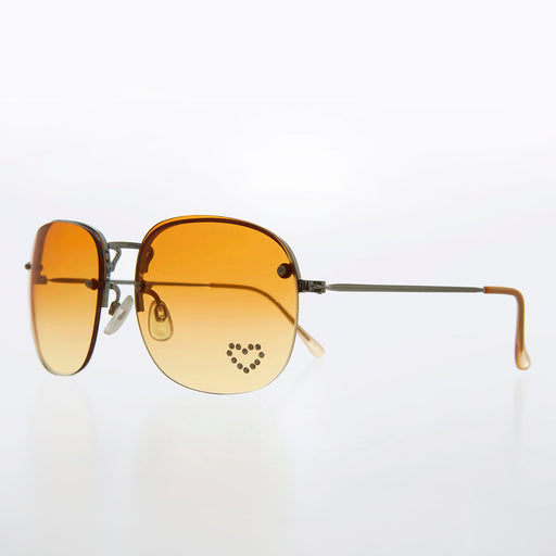 Sunglass Museum Rimless Vintage Sunglasses with Rhinestone Heart - Trixie - Product image