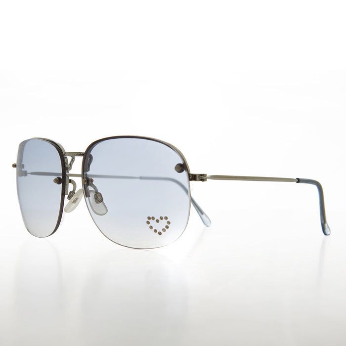 Sunglass Museum Rimless Vintage Sunglasses with Rhinestone Heart - Trixie - Product image