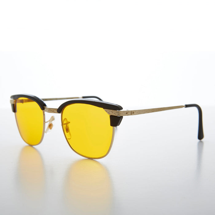 SUNGLASS MUSEUM Yellow Lens Half Frame Vintage Sunglasses - True