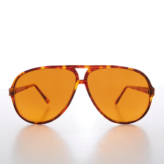 SUNGLASS MUSEUM Retro Amber Lens Aviator - Tuner