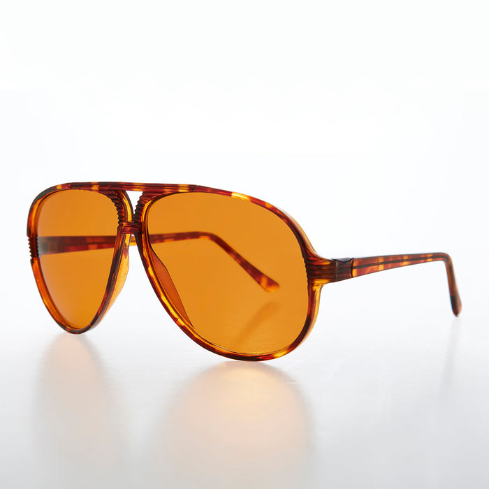 SUNGLASS MUSEUM Retro Amber Lens Aviator - Tuner
