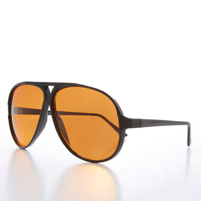 SUNGLASS MUSEUM Retro Amber Lens Aviator - Tuner