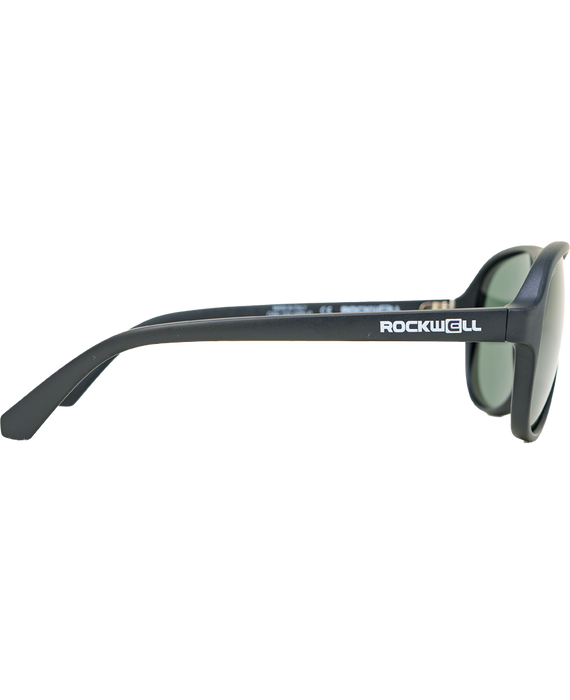 image of sunglasses model Rockwell Time Casino (Black/Green Polarized Lens)