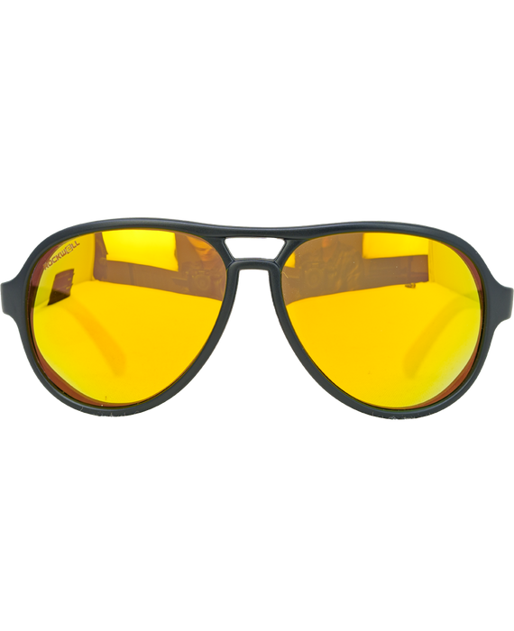 image of sunglasses model Rockwell Time Casino (Black/Yellow Mirror Polarized Lens