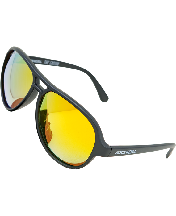 image of sunglasses model Rockwell Time Casino (Black/Yellow Mirror Polarized Lens