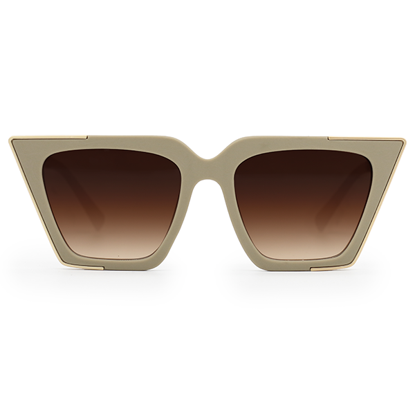 TOPFOXX Sunglasses The CEO - Nude Frame Brown Lens Cateye Sunglasses