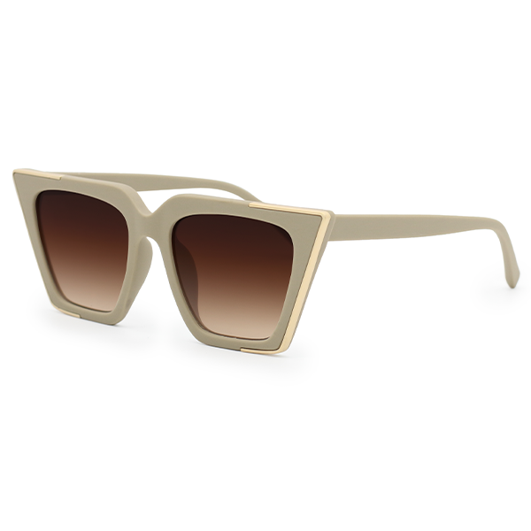 TOPFOXX Sunglasses The CEO - Nude Frame Brown Lens Cateye Sunglasses