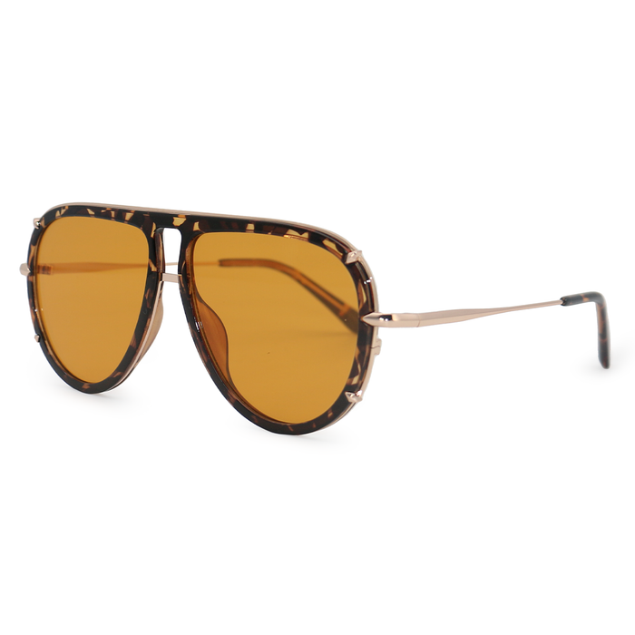 TOPFOXX Sunglasses Ivy Luxe - Yellow Tangle-Free Round Aviator Sunglasses