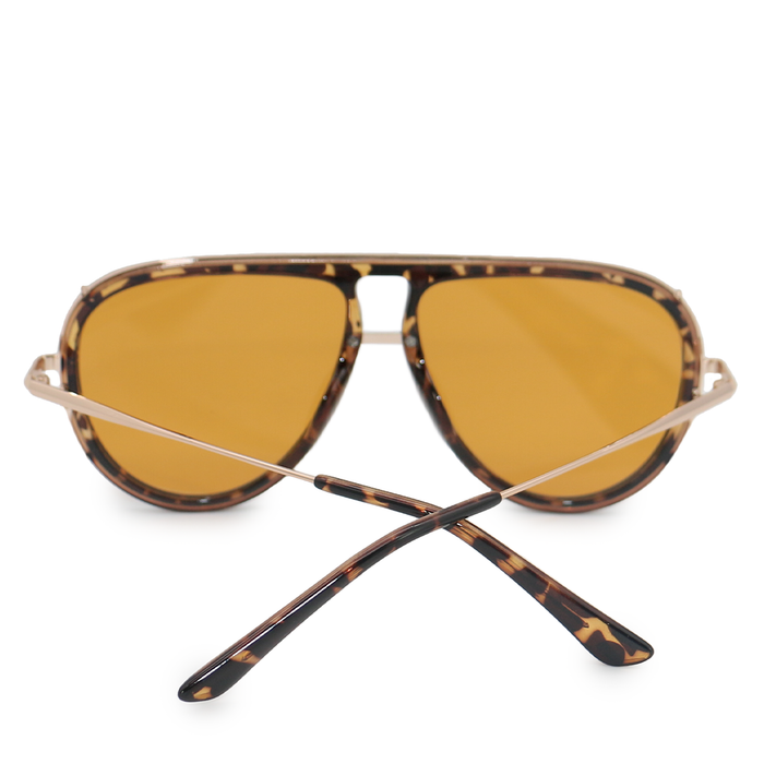 TOPFOXX Sunglasses Ivy Luxe - Yellow Tangle-Free Round Aviator Sunglasses