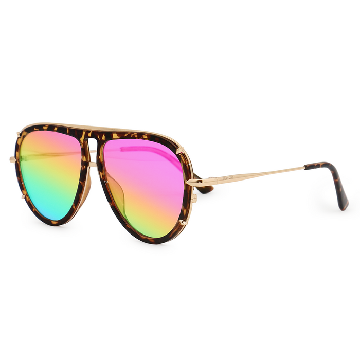 TOPFOXX Sunglasses Ivy Luxe - Pride Tangle-Free Round Aviator Sunglasses
