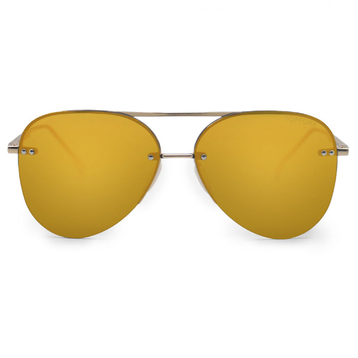 TOPFOXX Sunglasses Smaller Megan 2 Mirrored Bronze - Tangle Free Aviator Sunglasses