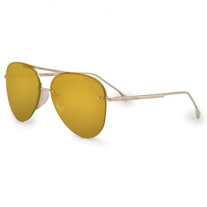 TOPFOXX Sunglasses Smaller Megan 2 Mirrored Bronze - Tangle Free Aviator Sunglasses