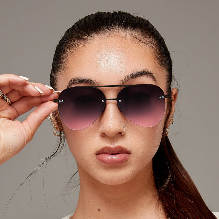 TOPFOXX Sunglasses Smaller Megan 2 Faded Purple Pink - Tangle Free Aviator Sunglasses