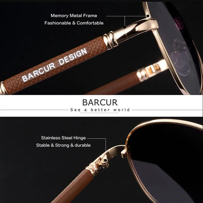 BARCUR Polarized Pilot Sunglasses