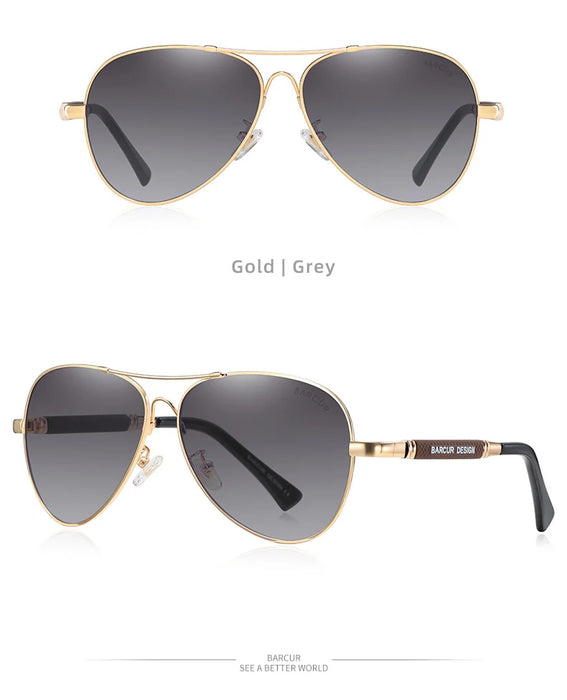BARCUR Polarized Pilot Sunglasses