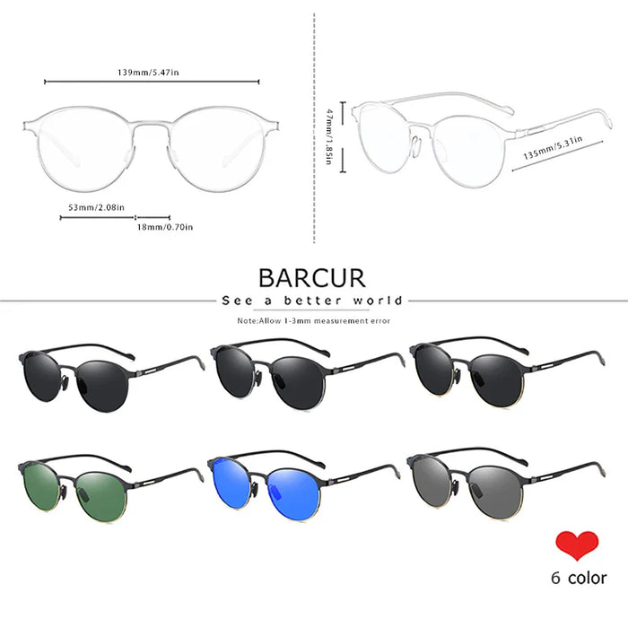 BARCUR Trendy Sunglasses Women’s Polarized Round