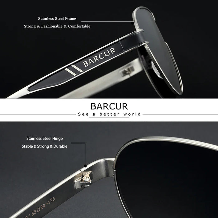 BARCUR Men's Polarized Sunglasses Special-Shaped
