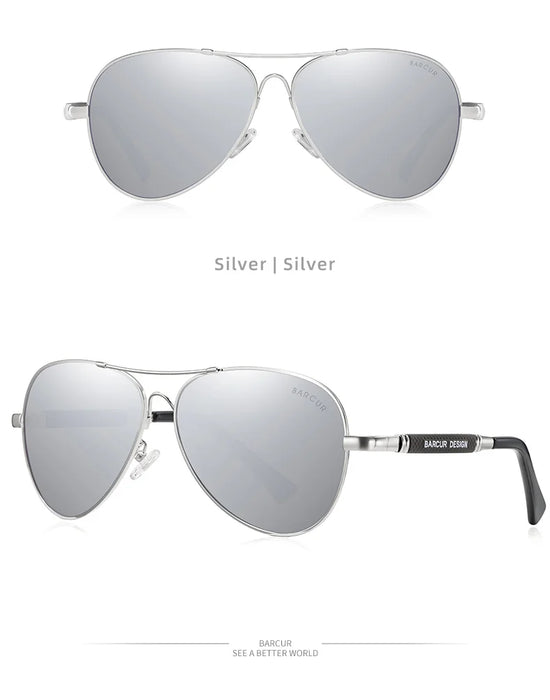 BARCUR Polarized Pilot Sunglasses