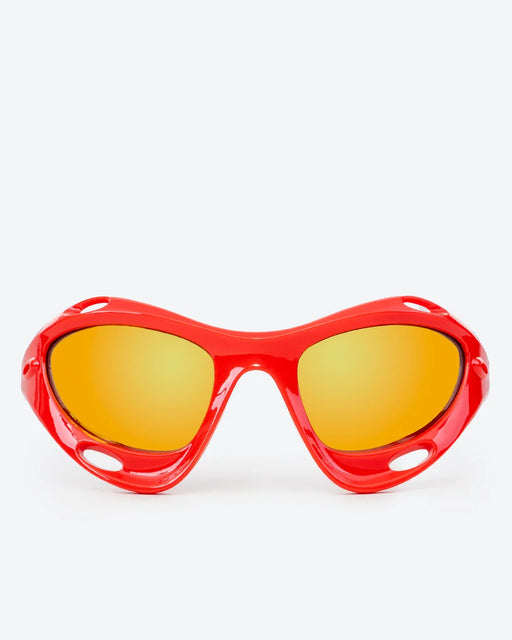 GLEAMLEY Vortex - Gold Mirrored Lenses, Red Frame - Product image