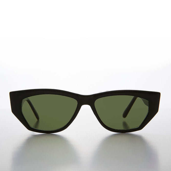 SUNGLASS MUSEUM Chunky Mod Street Style Vintage Sunglass with Gold Bling - Val