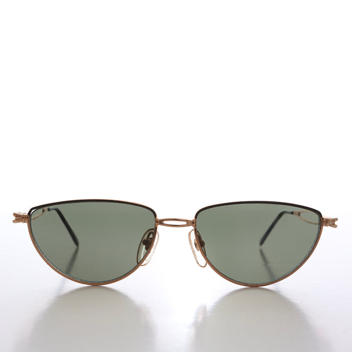 SUNGLASS MUSEUM Gold Semi-Oval Vintage Sunglasses - Veanne - Product image