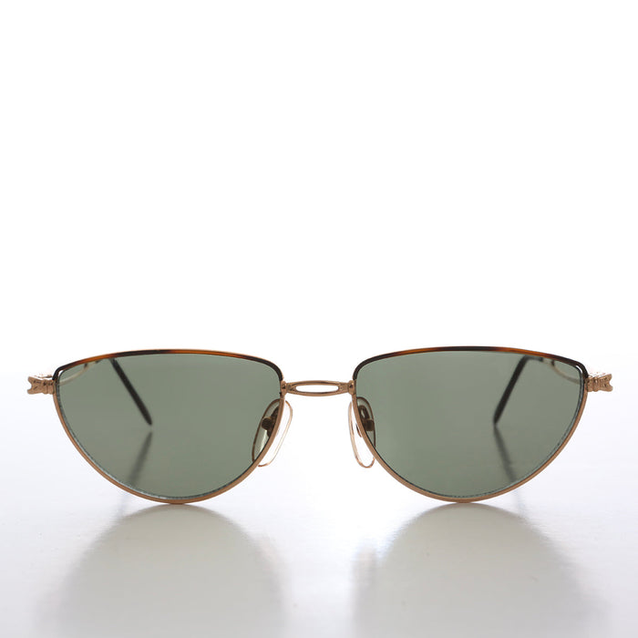 SUNGLASS MUSEUM Gold Semi-Oval Vintage Sunglasses - Veanne - Product image