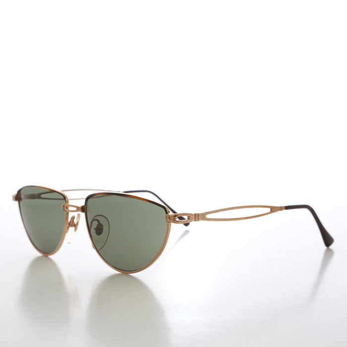 SUNGLASS MUSEUM Gold Semi-Oval Vintage Sunglasses - Veanne - Product image