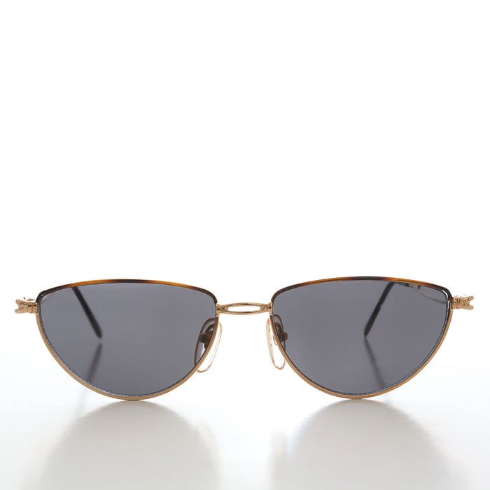SUNGLASS MUSEUM Gold Semi-Oval Vintage Sunglasses - Veanne - Product image