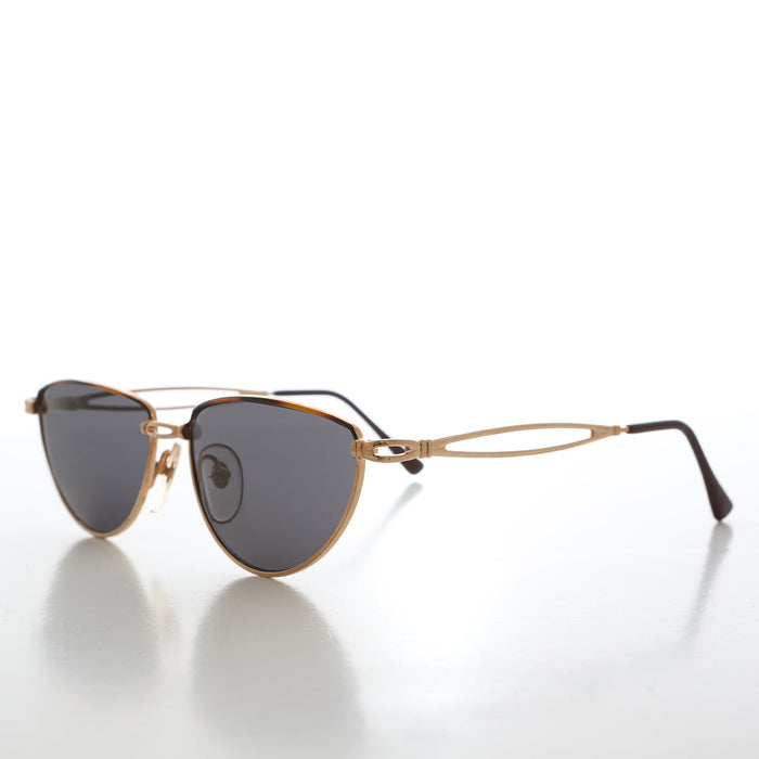 SUNGLASS MUSEUM Gold Semi-Oval Vintage Sunglasses - Veanne - Product image