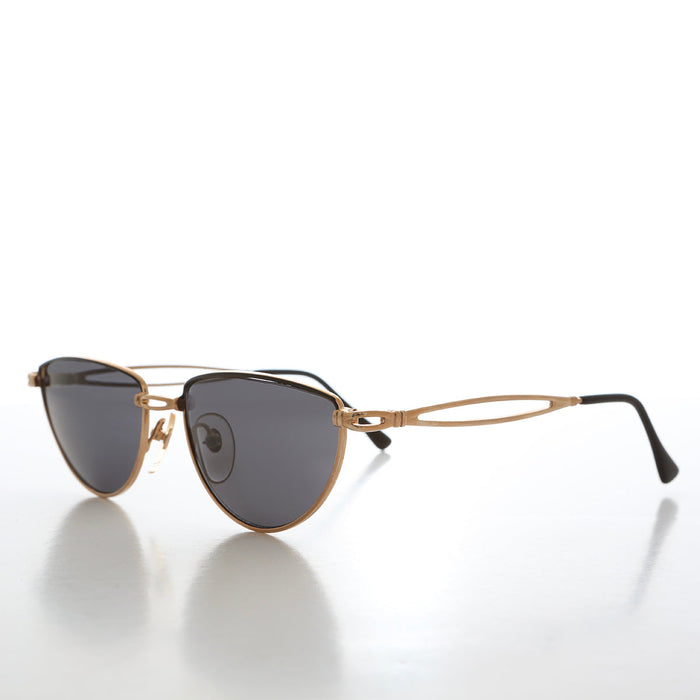 SUNGLASS MUSEUM Gold Semi-Oval Vintage Sunglasses - Veanne - Product image